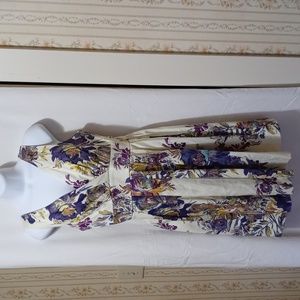 Floral V Neck Sleeveless Dress
